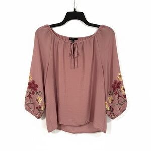 Peasant Dusty Rose Floral Fairy Blouse